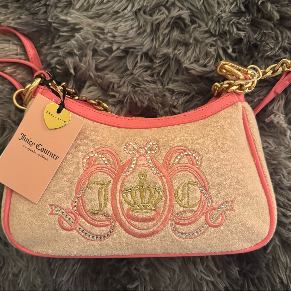 Juicy Couture Pink Rhinestone Embroidered Bag